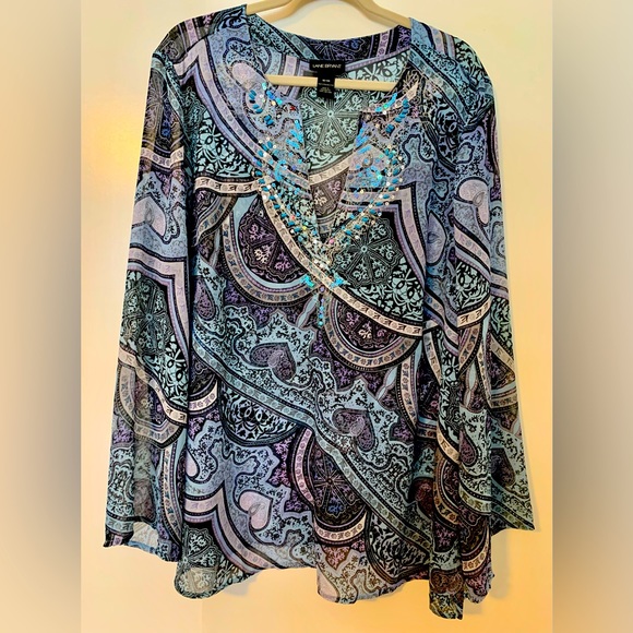Lane Bryant Paisley Blouse - Picture 7 of 9